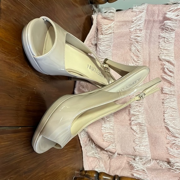 Tan, open toed, sling back, high heels. Wore in a wedding. Size 9.5 - Picture 1 of 4
